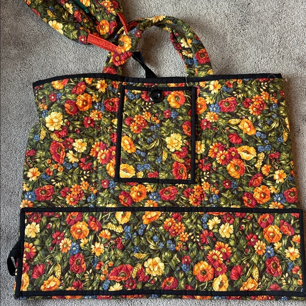 Hand Made By Janet Floral Large Tote & Mini Quilted Bag Set